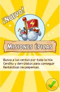 Evento Mision Epica Por el Rey Pirata. Angry Birds Epic parches.