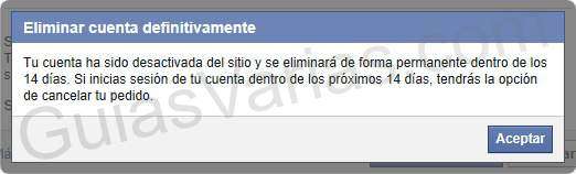 Como eliminar una cuenta de facebook pantallazo 3